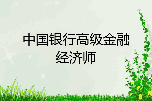 中国银行高级金融经济师