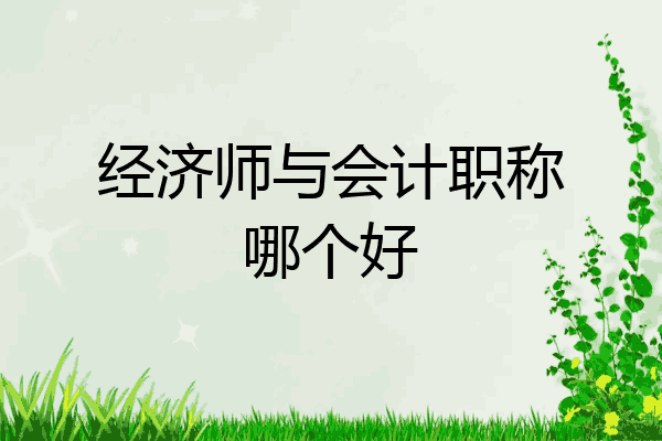 经济师与会计职称哪个好