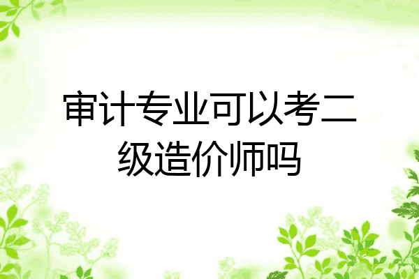 审计专业可以考二级造价师吗