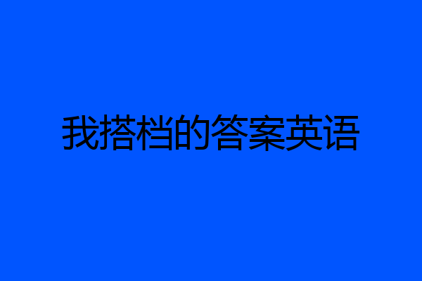 我搭档的答案英语