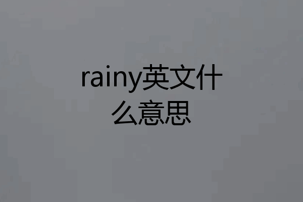 rainy英文什么意思