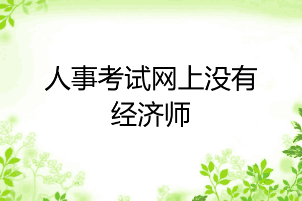 人事考试网上没有经济师