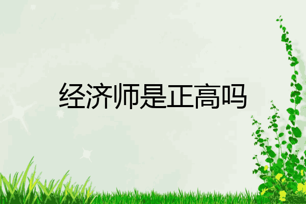 经济师是正高吗