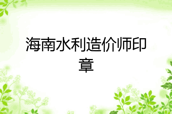 海南水利造价师印章