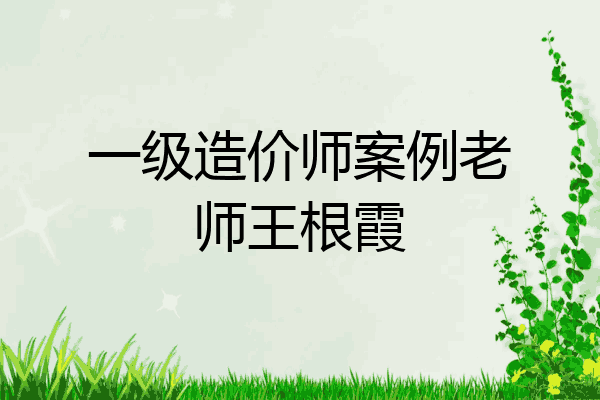 一级造价师案例老师王根霞