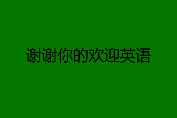 谢谢你的欢迎英语