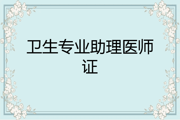 卫生专业助理医师证