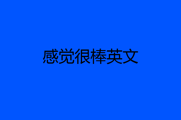 感觉很棒英文