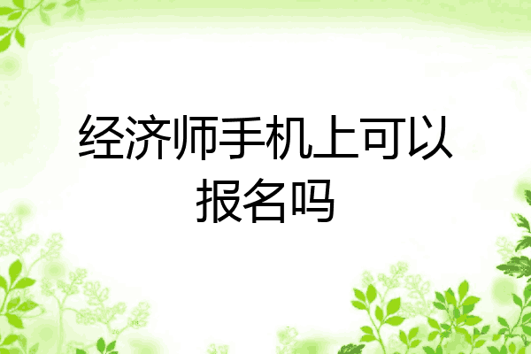 经济师手机上可以报名吗