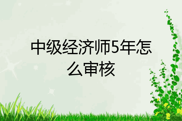 中级经济师5年怎么审核