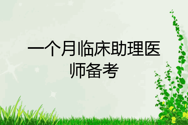一个月临床助理医师备考