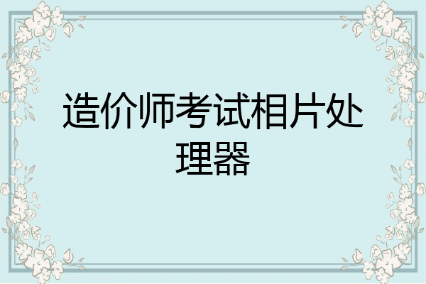造价师考试相片处理器
