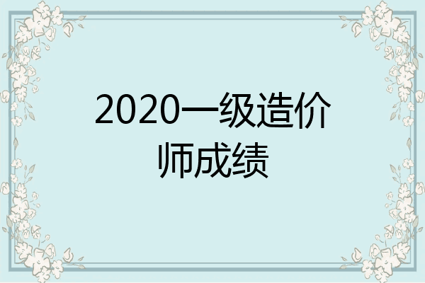 2020一级造价师成绩