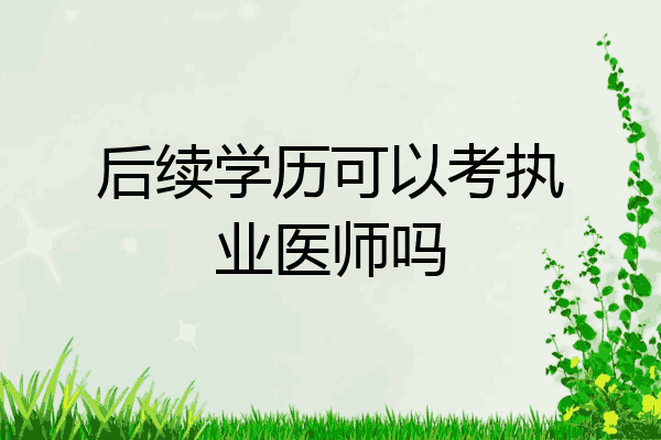 后续学历可以考执业医师吗