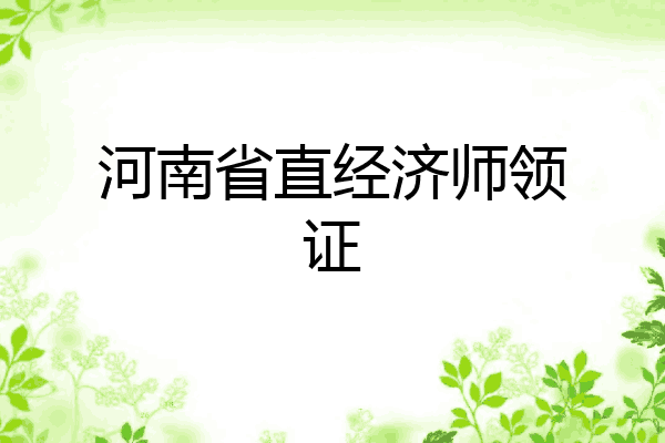 河南省直经济师领证