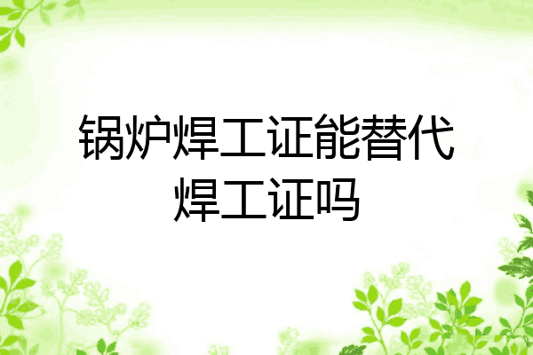 锅炉焊工证能替代焊工证吗