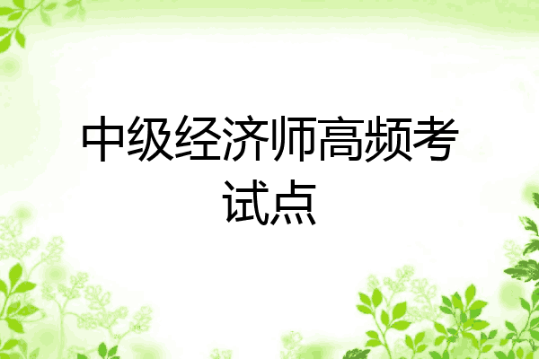 中级经济师高频考试点