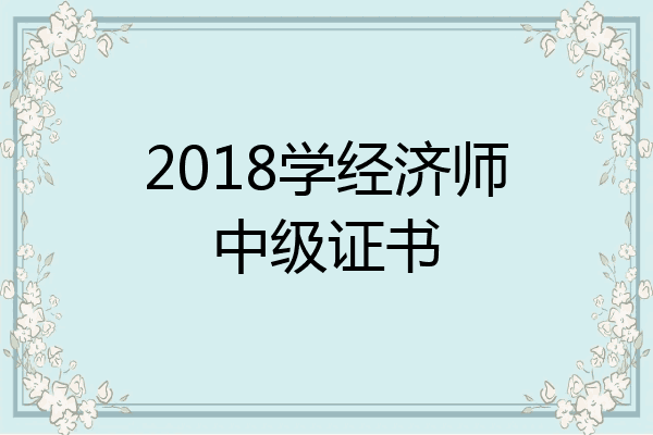 2018学经济师中级证书