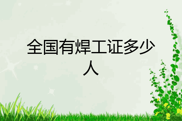 全国有焊工证多少人