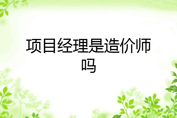 项目经理是造价师吗