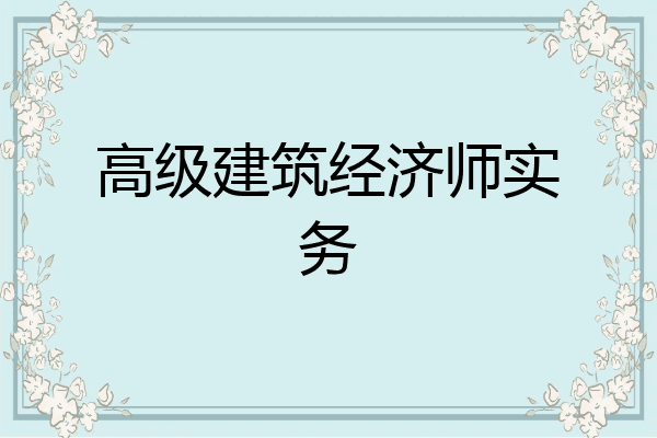 高级建筑经济师实务