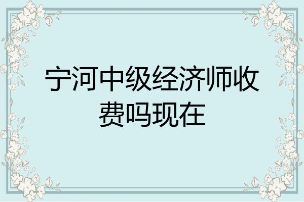 宁河中级经济师收费吗现在