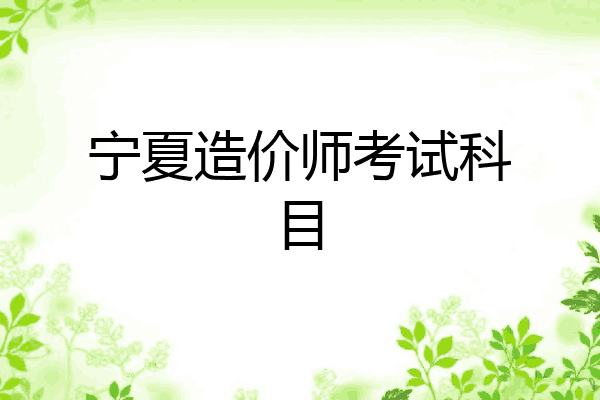 宁夏造价师考试科目