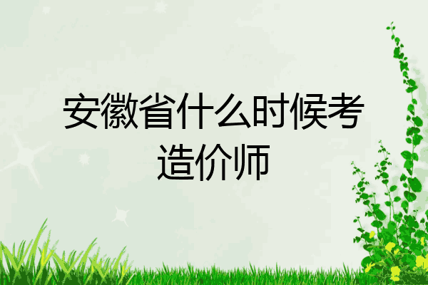 安徽省什么时候考造价师