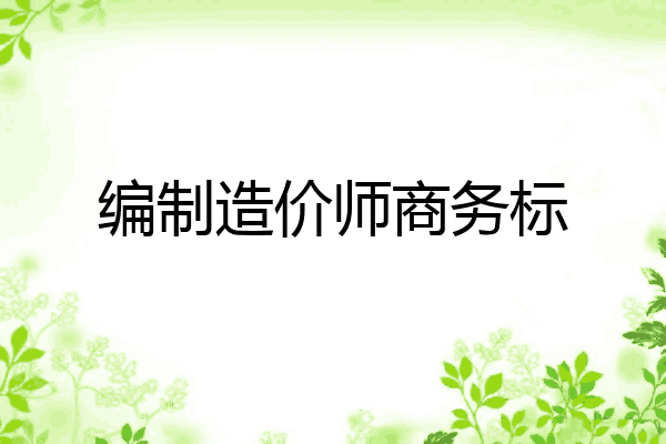 编制造价师商务标
