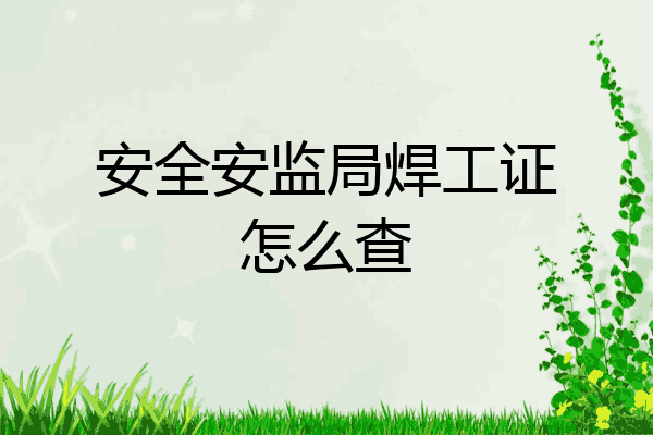 安全安监局焊工证怎么查