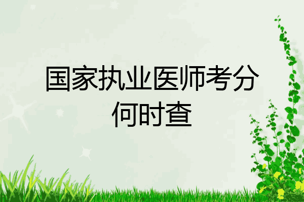 国家执业医师考分何时查