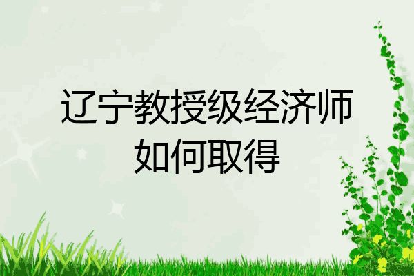 辽宁教授级经济师如何取得