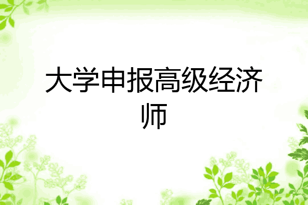 大学申报高级经济师