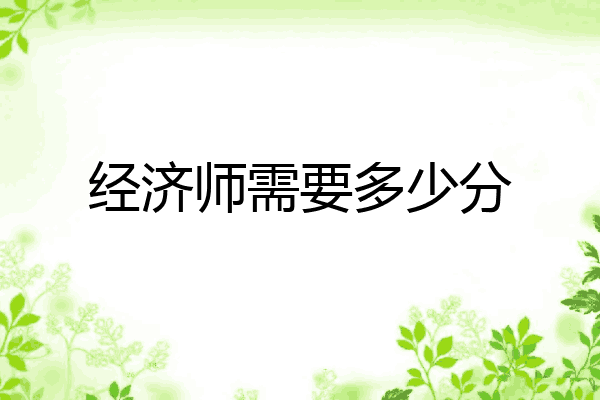 经济师需要多少分