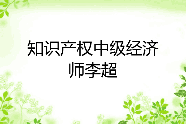 知识产权中级经济师李超