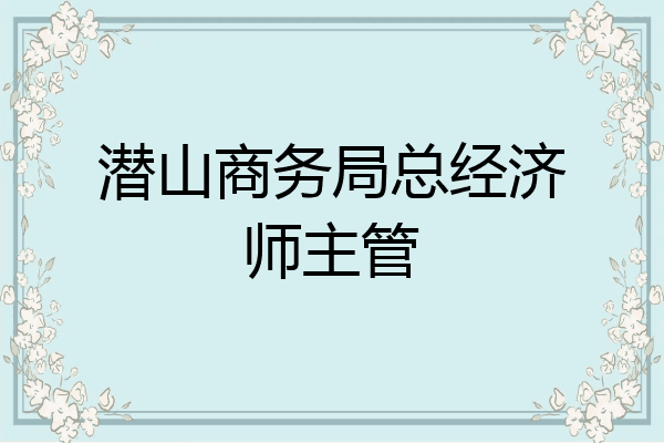潜山商务局总经济师主管