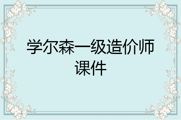 学尔森一级造价师课件