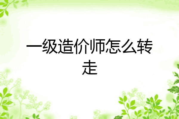 一级造价师怎么转走