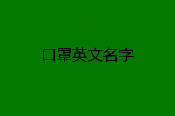 口罩英文名字
