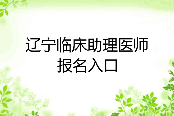 辽宁临床助理医师报名入口