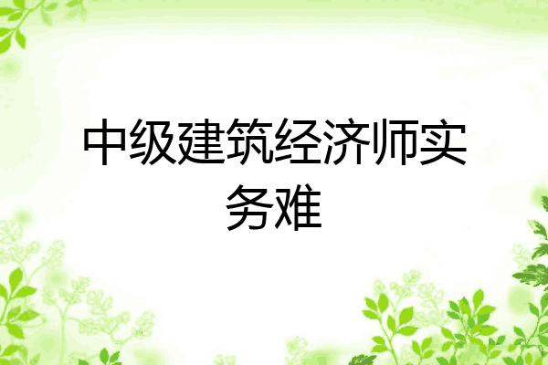 中级建筑经济师实务难