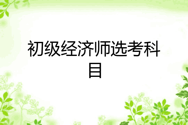 初级经济师选考科目