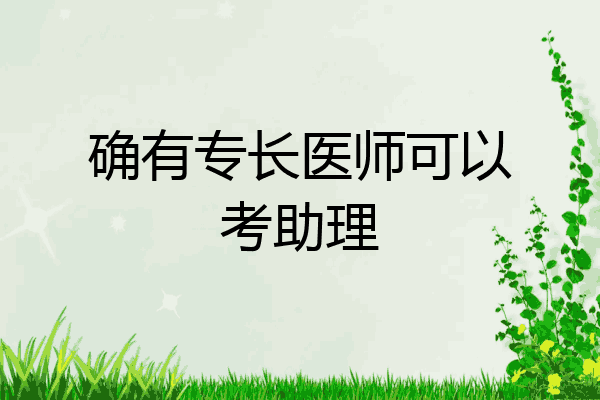 确有专长医师可以考助理