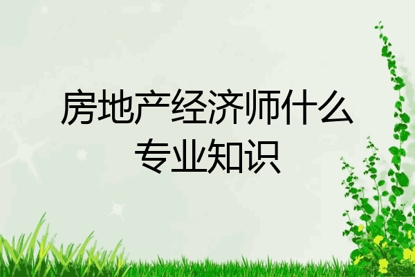 房地产经济师什么专业知识