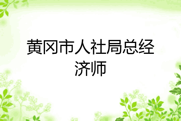 黄冈市人社局总经济师