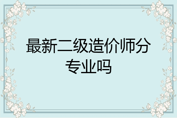 最新二级造价师分专业吗