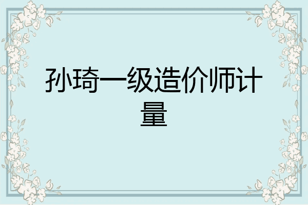 孙琦一级造价师计量