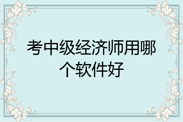 考中级经济师用哪个软件好