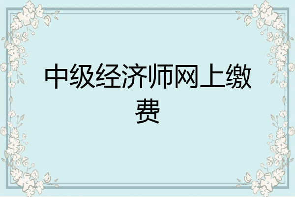 中级经济师网上缴费