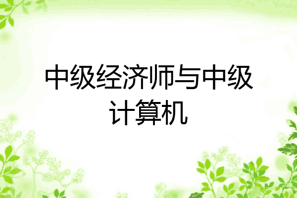 中级经济师与中级计算机